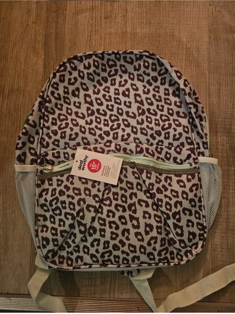 Children's Leopard Print Backpack in Blue and Brown